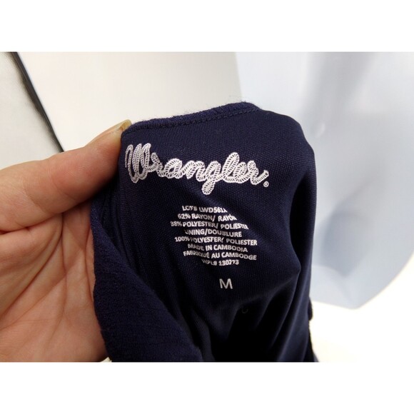 Wrangler Flowy Boho Womans M Western Lined Dress Ruffle Blue - Picture 4 of 6